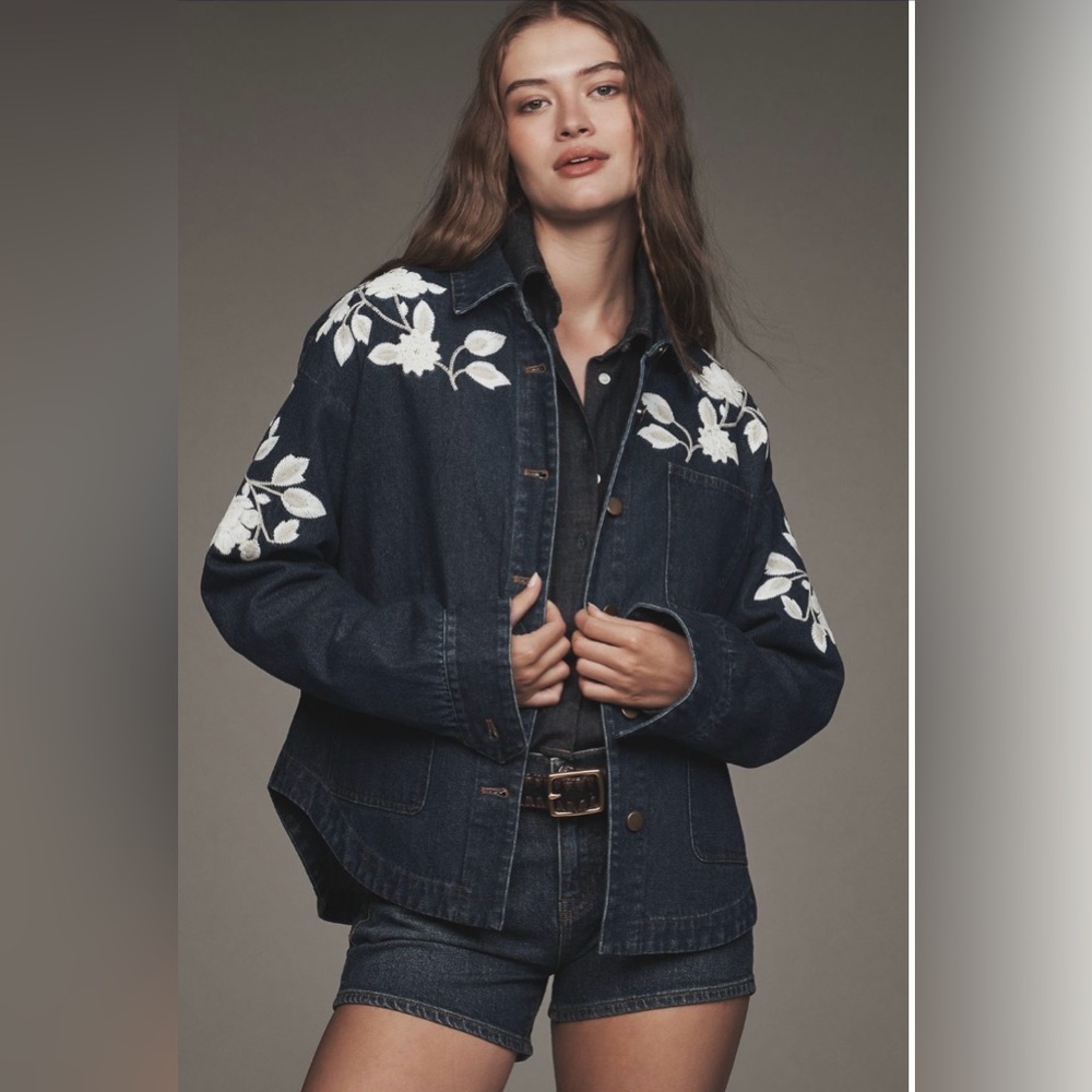 NWT Anthropologie || Dolan || Left Coast Embroidered Chore Jacket